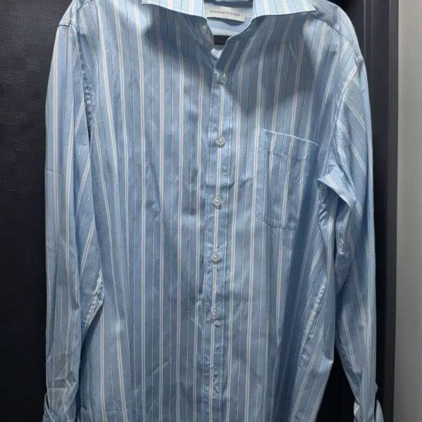 [BUNJANG] Ermenegildo Zegna Striped Cotton Shirt Blue / 에르메네질도 제냐 스트라이프 셔츠 블루