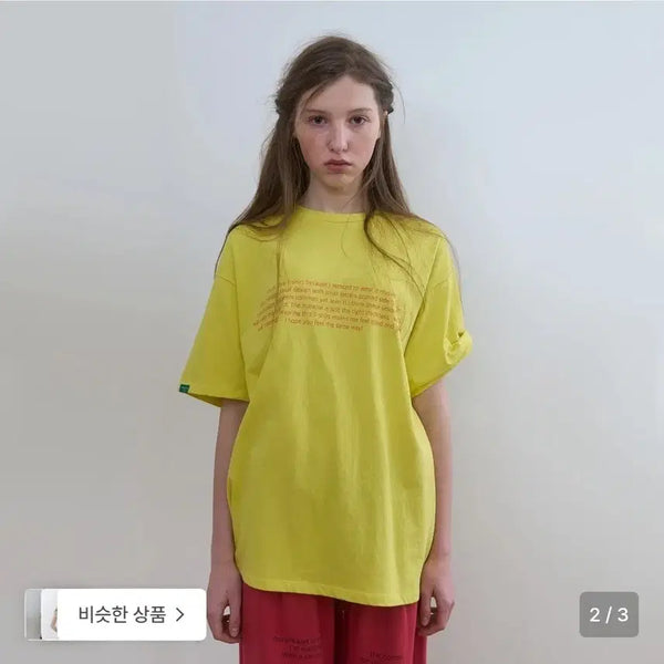 [BUNJANG] No Contents Cheeky T Yellow T-Shirt / 새상품) 노컨텐츠 cheeky t 옐로우