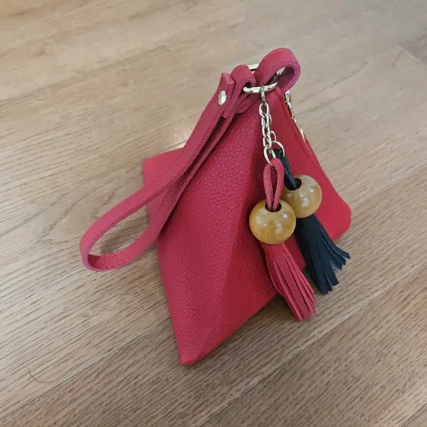 [BUNJANG] Red Coin Pouch with Tassel Decoration / 동전지갑 빨강색 테슬 장식