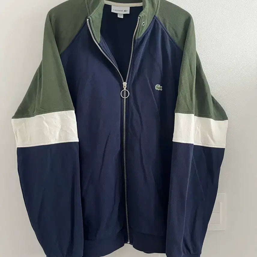 [BUNJANG] Lacoste Navy & Green Color Block Jacket Men's L-XL / 라코스테 네이비 그린 자켓 남성 L~XL