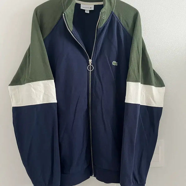 [BUNJANG] Lacoste Navy & Green Color Block Jacket Men's L-XL / 라코스테 네이비 그린 자켓 남성 L~XL