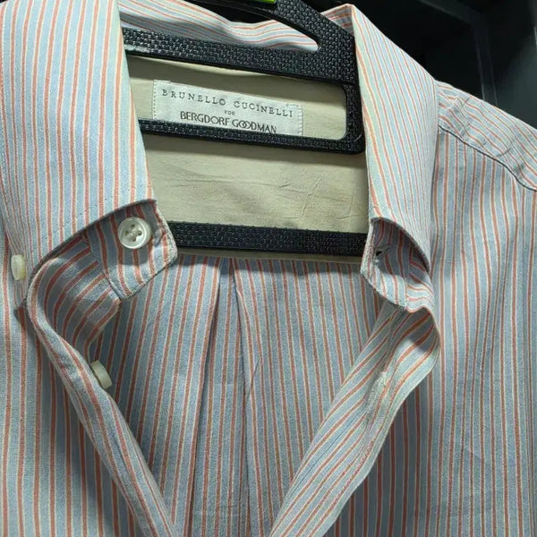 [BUNJANG] Brunello Cucinelli x Bergdorf Goodman Stripe Linen Blend Shirt XL / 브루넬로 쿠치넬리 x 버그도프굿맨 스트라이프 셔츠 XL