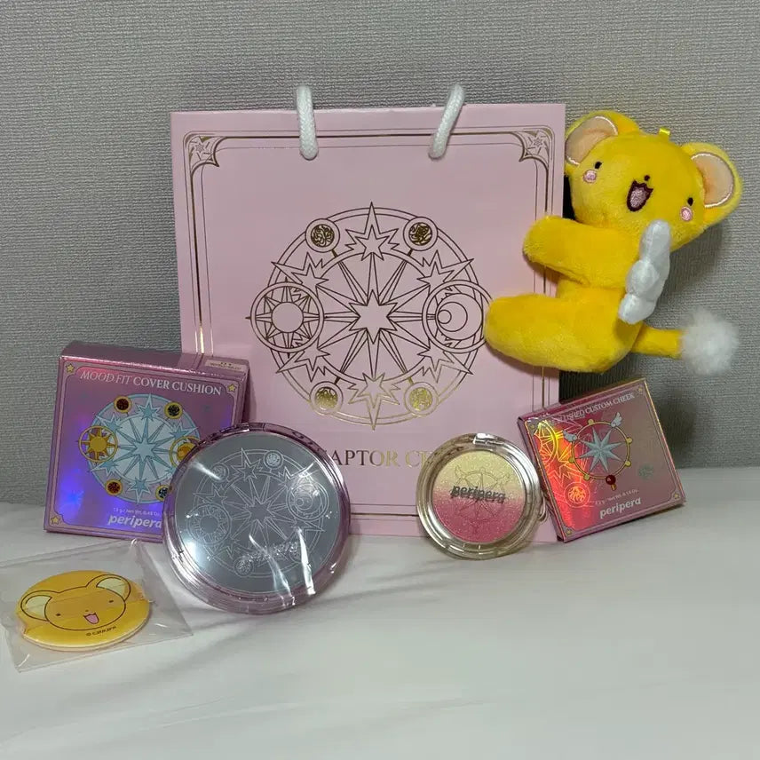 [BUNJANG] Peripera Cardcaptor Sakura Edition Cushion + Cheek + Plush Keychain Set / 페리페라 카드캡터 체리 에디션 쿠션 + 치크 + 인형 키링