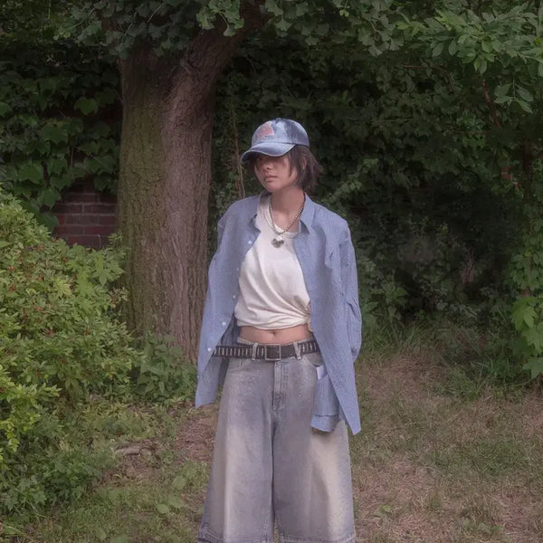[BUNJANG] Noculus Summer Check Shirt Sky Size 1 / 노쿨러스 써머 체크 셔츠 sky 1사이즈