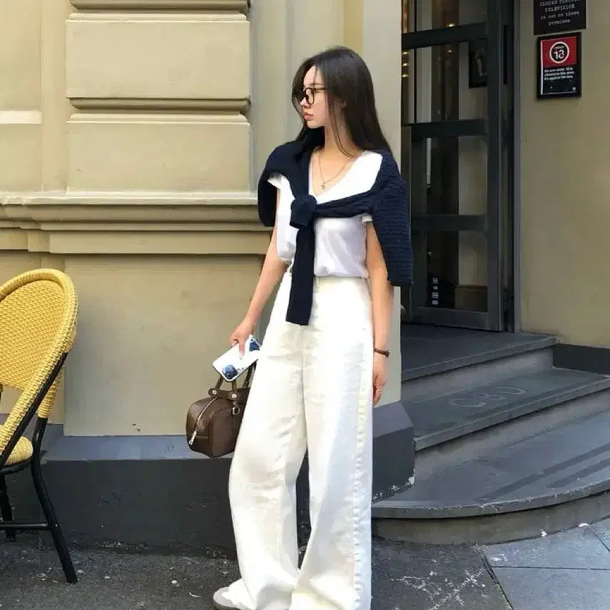 [BUNJANG] Badelly All Day Basic Cotton Wide Pants / 베이델리 올데이 베이직 코튼 와이드 팬츠