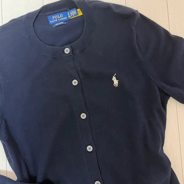 [BUNJANG] Polo Ralph Lauren Pima Cotton Navy Cardigan (Size S) / 폴로 정품 피마코튼 네이비 가디건 S