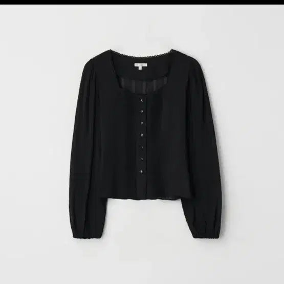 [BUNJANG] JENIO Pearl Ethnic Blouse Black S Size / 제니오 펄 에스닉 블라우스