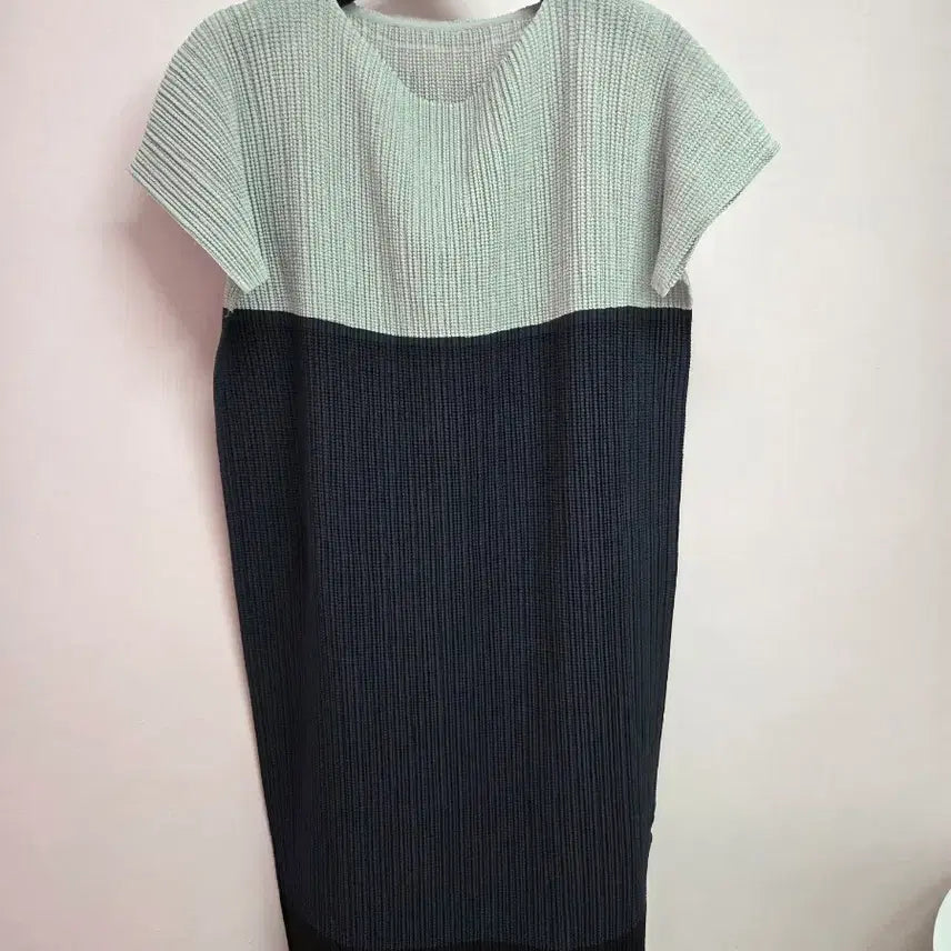 [BUNJANG] Evercube Pleated Color-Block Dress Free Size / 에버큐브 플리츠 배색 원피스 Free