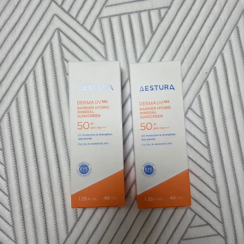 [BUNJANG] AESTURA Derma UV365 Barrier Moisture Inorganic Sunscreen SPF50+ PA++++ 40ml (2-Pack) - Sealed / 미개봉)에스트라 더마UV365 장벽수분 무기자차 선크림 40ml 2개