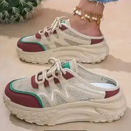 [BUNJANG] Mule Sneakers Beige/Burgundy/Mint / 뮬 스니커즈 뮬 운동화 베이지색/버건디색/민트색