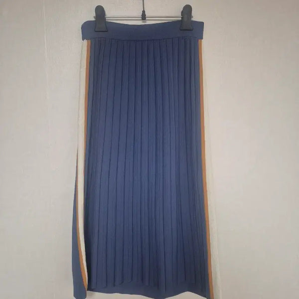 [BUNJANG] SJSJ Women's Knit Pleated Skirt Blue / SJSJ 여성 니트 플리츠 스커트 블루 한섬 시스템