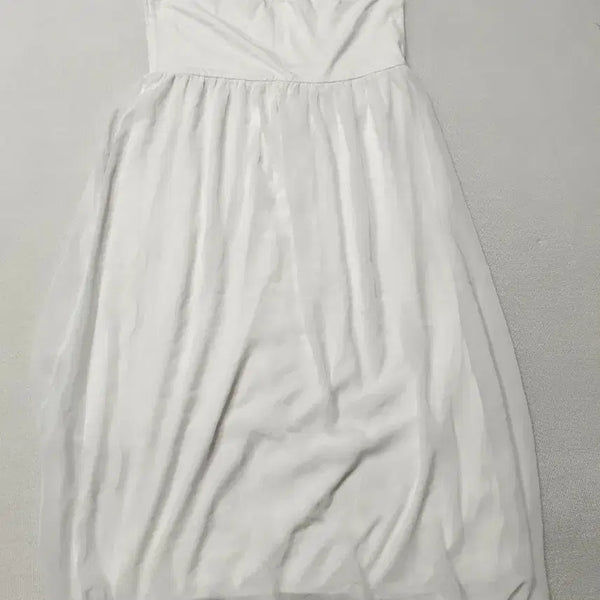 [BUNJANG] Zara White Spaghetti Strap Mesh Maxi Dress / 자라 화이트 끈 나시 망사 원피스 여성95~100