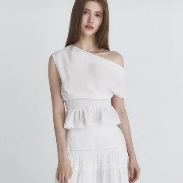 [BUNJANG] Not Your Rose Drape Lace Blouse (Ivory) / 낫유어로즈 드레이프 레이스 블라우스 (아이보리)