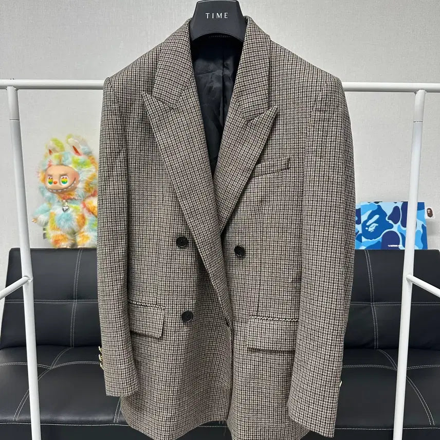 [BUNJANG] System Homme Check Double Wool Jacket (Size 95) / (사이즈95)시스템옴므-체크 더블 울 자켓