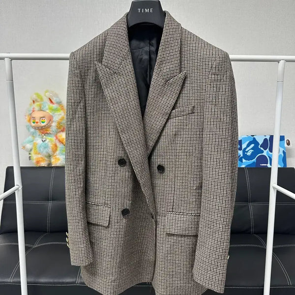 [BUNJANG] System Homme Check Double Wool Jacket (Size 95) / (사이즈95)시스템옴므-체크 더블 울 자켓