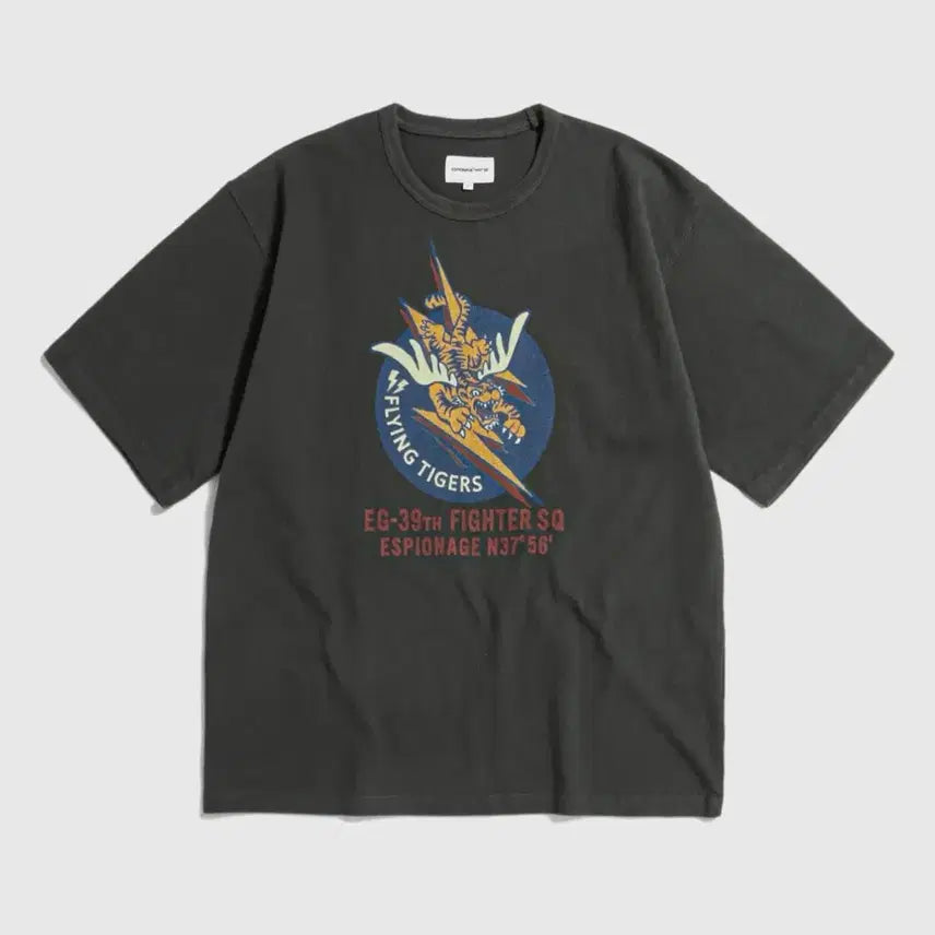 [BUNJANG] Espionage Flying Tigers Heavyweight T-Shirt L Vintage Black / 에스피오나지 플라잉 타이거즈 반팔 티셔츠 L 빈티지블랙 한번도안입음