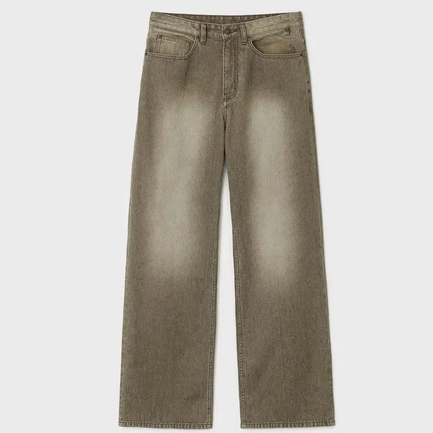 [BUNJANG] Bellie Mid Wide Denim Pants Vintage Whale Beige / 벨리에 미드 와이드 데님 팬츠 - 빈티지 웨일 베이지