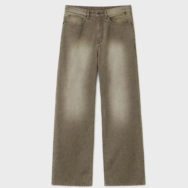 [BUNJANG] Bellie Mid Wide Denim Pants Vintage Whale Beige / 벨리에 미드 와이드 데님 팬츠 - 빈티지 웨일 베이지