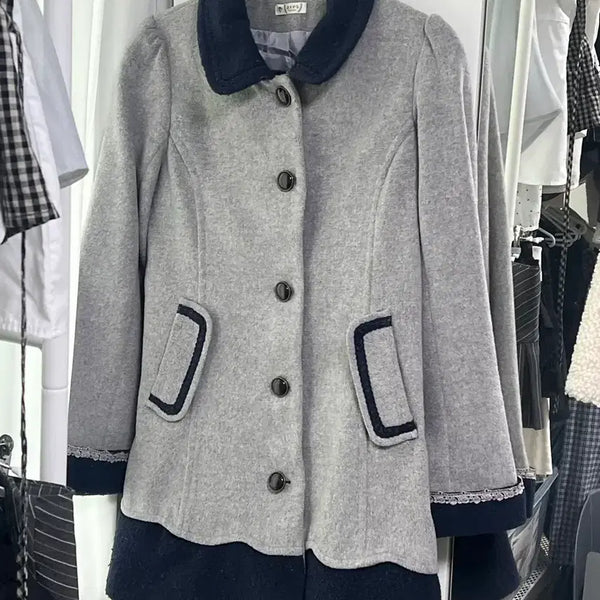 [BUNJANG] AXIS FARM Navy Charcoal Vintage Coat / 엑시즈팜 네이비 차콜 빈티지 코트