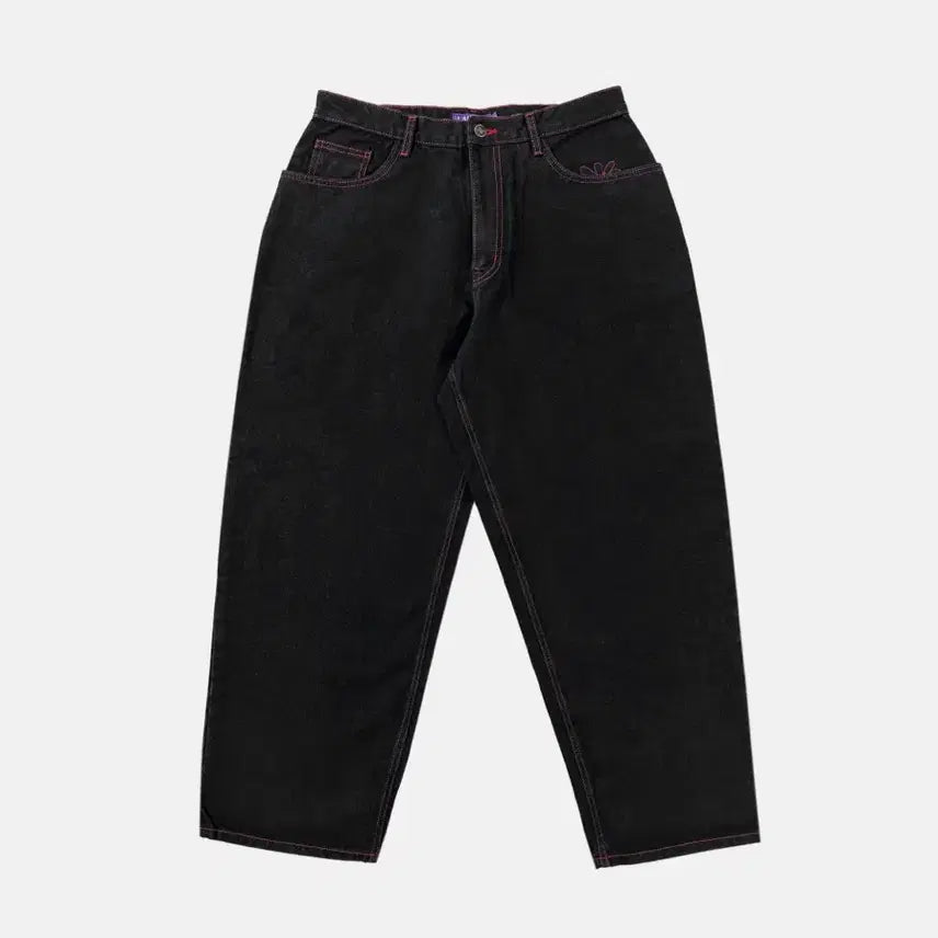 [BUNJANG] Labross Denim Pants Black Red / [L] 라브로스 데님 팬츠 블랙 레드