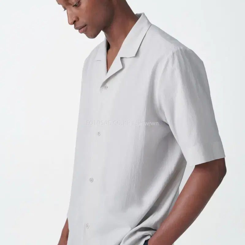 [BUNJANG] COS Organic Cotton Open Collar Short Sleeve Shirt - Size M / COS 오가닉 코튼 오픈카라 반팔 셔츠 M 사이즈
