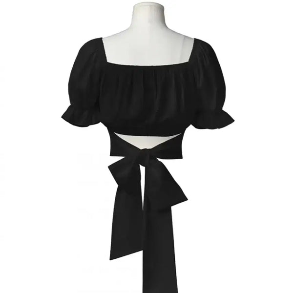 [BUNJANG] Urban Dress Back Ribbon Blouse Black / 어반드레스 백 리본 블라우스 블랙