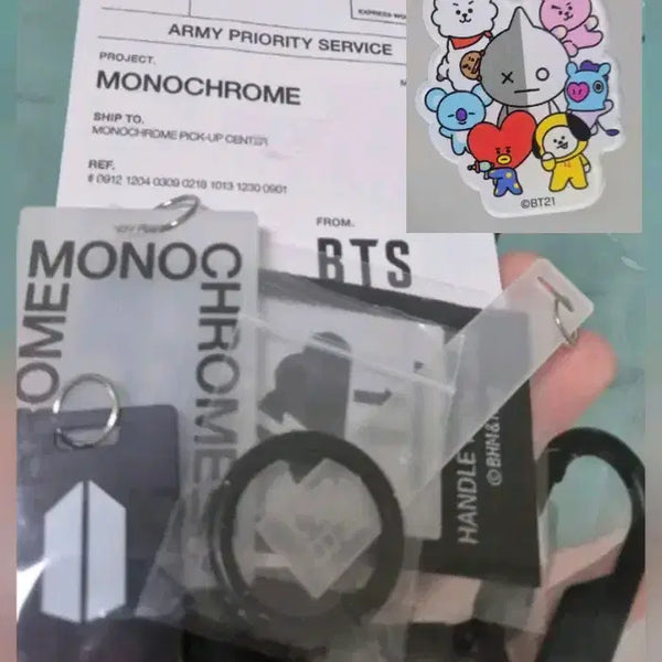[BUNJANG] BTS BT21 Monochrome DIY Keyring (Official) / bt21+방탄 키링 모노크롬 bts 공식 팝업 스토어 방콕 홍콩 아미 열쇠고리