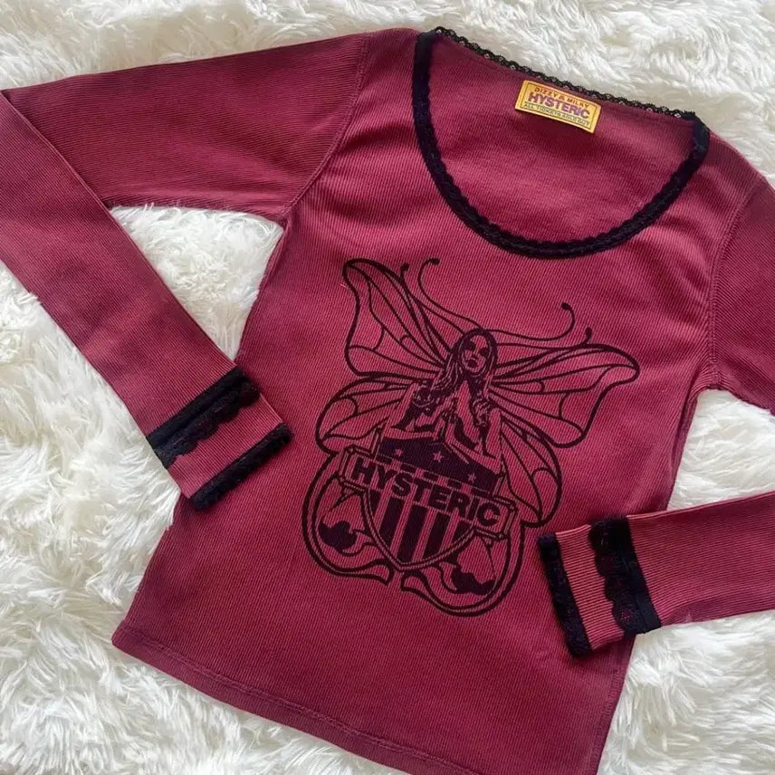 [BUNJANG] Hysteric Glamour Levitated Girl Chibi T-Shirt Red / 히스테릭 글래머 레비테이티드 걸 치비 티셔츠 레드 새상품