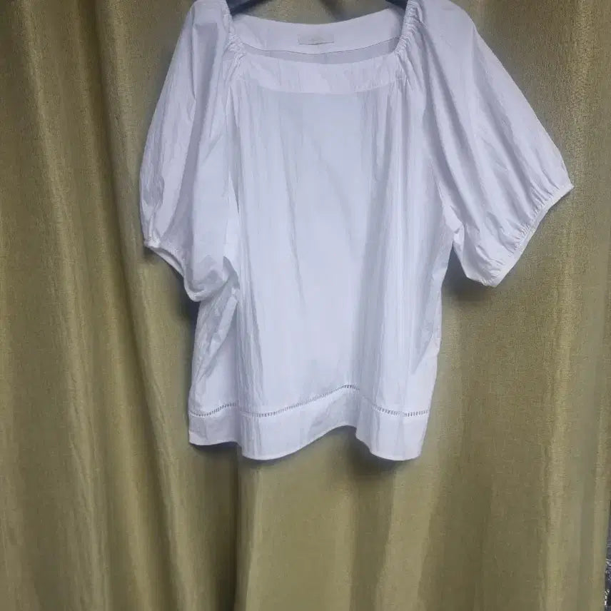 [BUNJANG] Square Neck Puff Sleeve Blouse - White / 스퀘어넥 퍼프 소매 블라우스 화이트