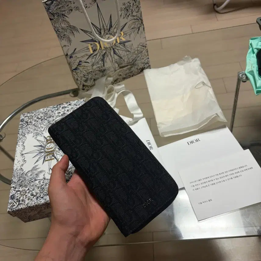 [BUNJANG] Dior Oblique Zipped Long Wallet / {새상품급/풀구성}디올 오블리크 지퍼돌이 장지갑