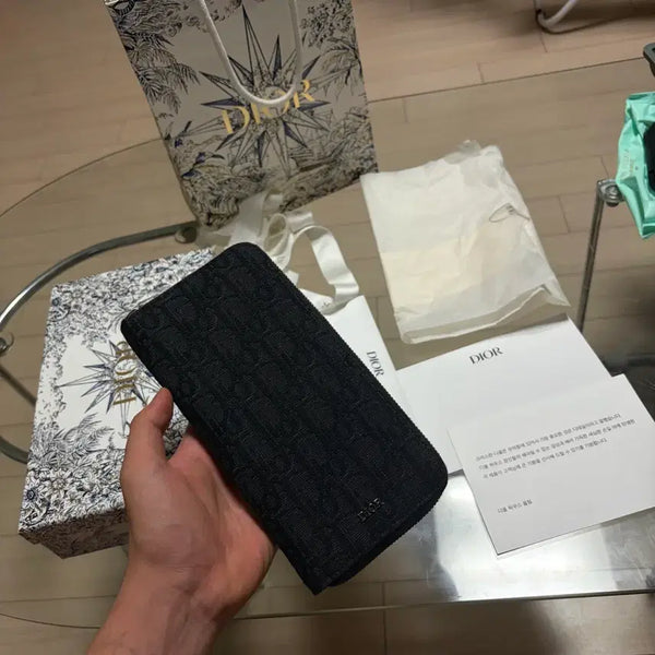 [BUNJANG] Dior Oblique Zipped Long Wallet / {새상품급/풀구성}디올 오블리크 지퍼돌이 장지갑