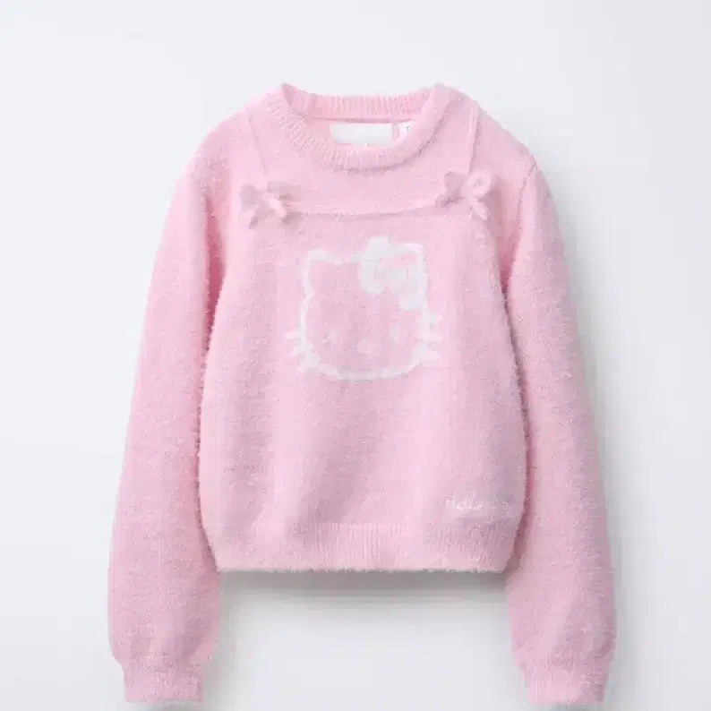 [BUNJANG] ZARA Hello Kitty Knit Sweater Pink / 자라 키티 니트 스웨터 핑크 헬로키티 ZARA 산리오