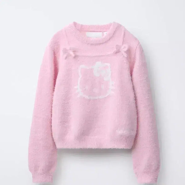 [BUNJANG] ZARA Hello Kitty Knit Sweater Pink / 자라 키티 니트 스웨터 핑크 헬로키티 ZARA 산리오