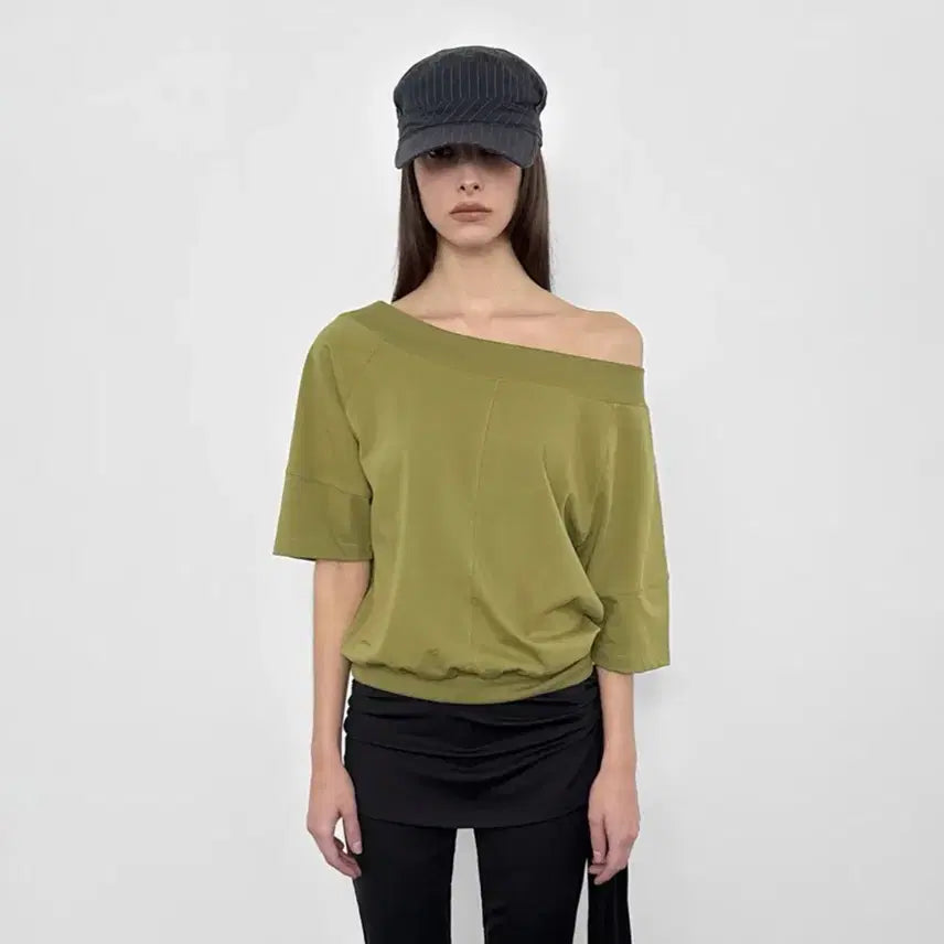 [BUNJANG] Sandric Multi-Neck T (Olive) / 샌드릭 멀티넥 티 (올리브)