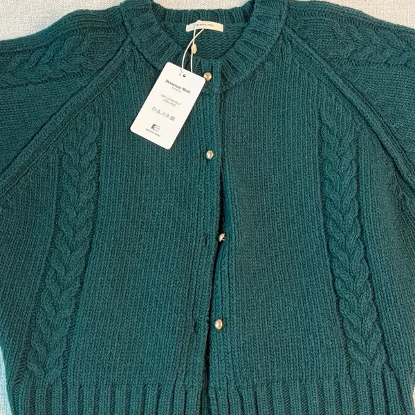 [BUNJANG] Archive J2U Shetland Wool Cable Cardigan / 새상품 아카이브제이투유 셔틀랜드 울 케이블 가디건