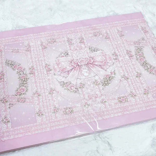 [BUNJANG] Pink Rose Ribbon Wrapping Paper Set / 핑크 장미 리본 랩핑지
