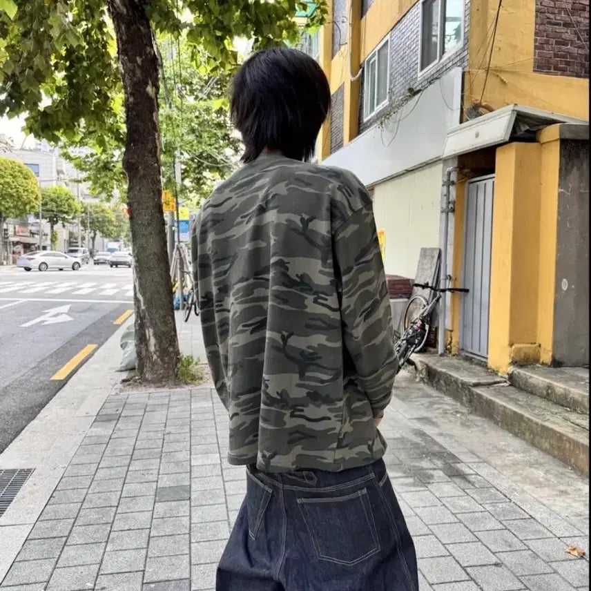 [BUNJANG] EMO STANCECLUB Woodland Camo Sleeve / emostanceclub 카모 슬리브 우드랜드