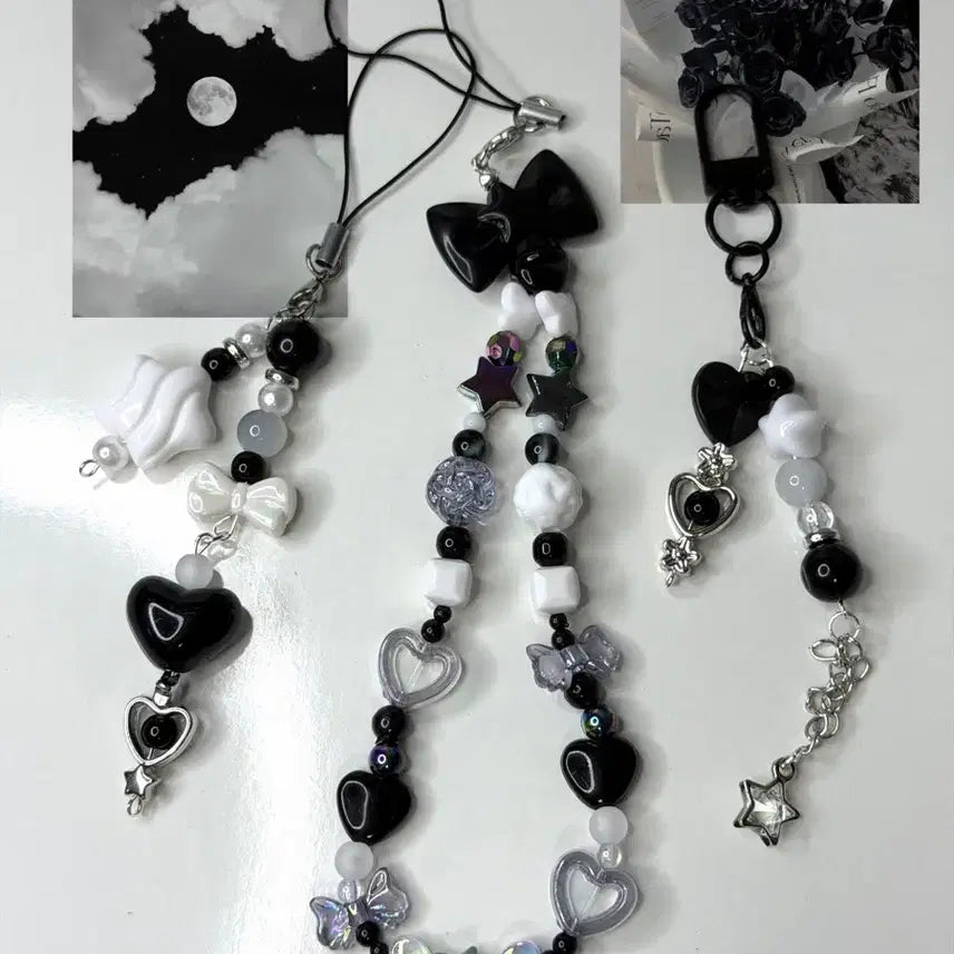 [BUNJANG] Handmade Black Bead Keychain / 핸드메이드 블랙 비즈 키링