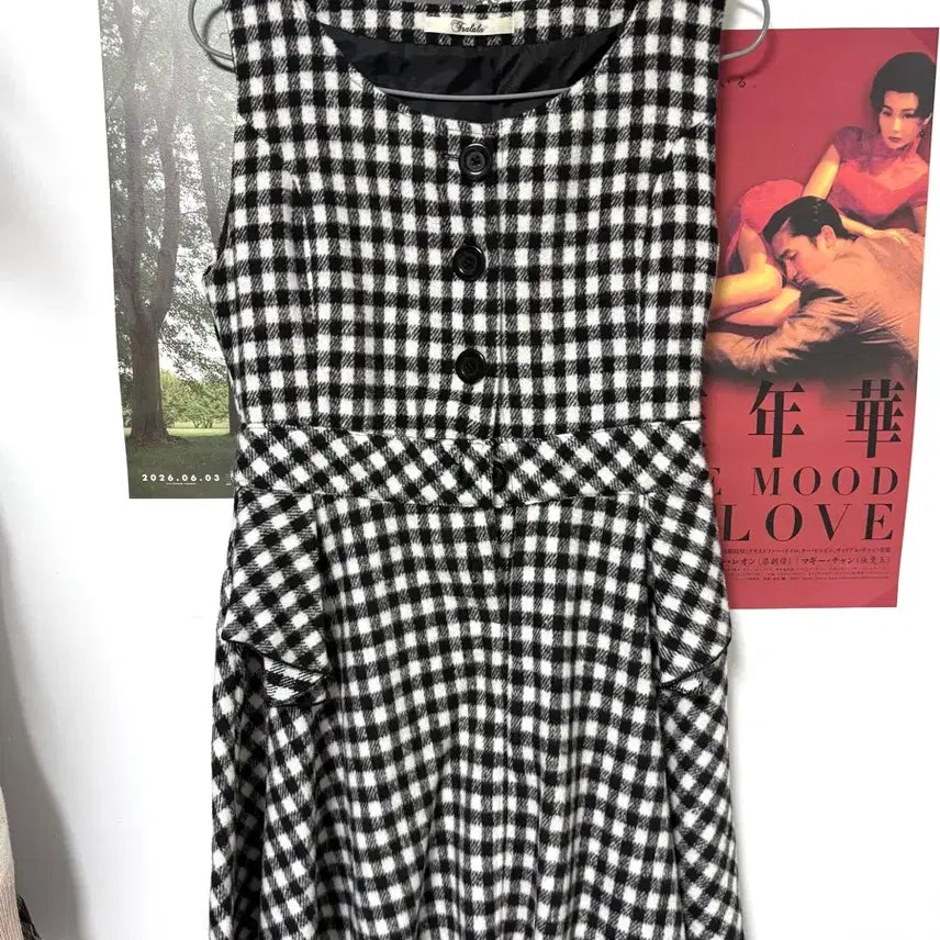[BUNJANG] Vintage Tralala Gingham Check Sleeveless Dress / 빈티지 트랄라라 고전택 러블리 갸루 깅엄체크 원피스