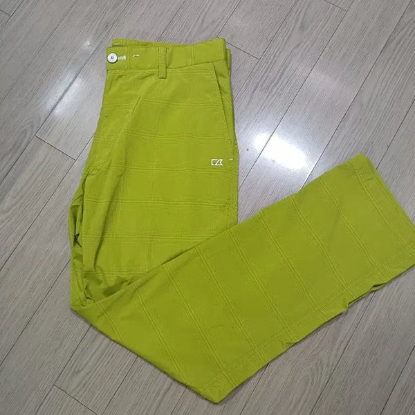 [BUNJANG] Cutter & Buck Check Golf Pants Lime 33-34 / 커터앤벅 체크 골프바지 라임색33~34/100거의새옷