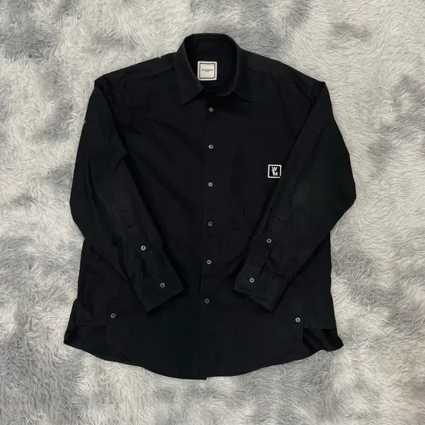 [BUNJANG] Wooyoungmi Back Logo Cotton Shirt Black [48] / 우영미 백로고 코튼 셔츠 블랙 [48]