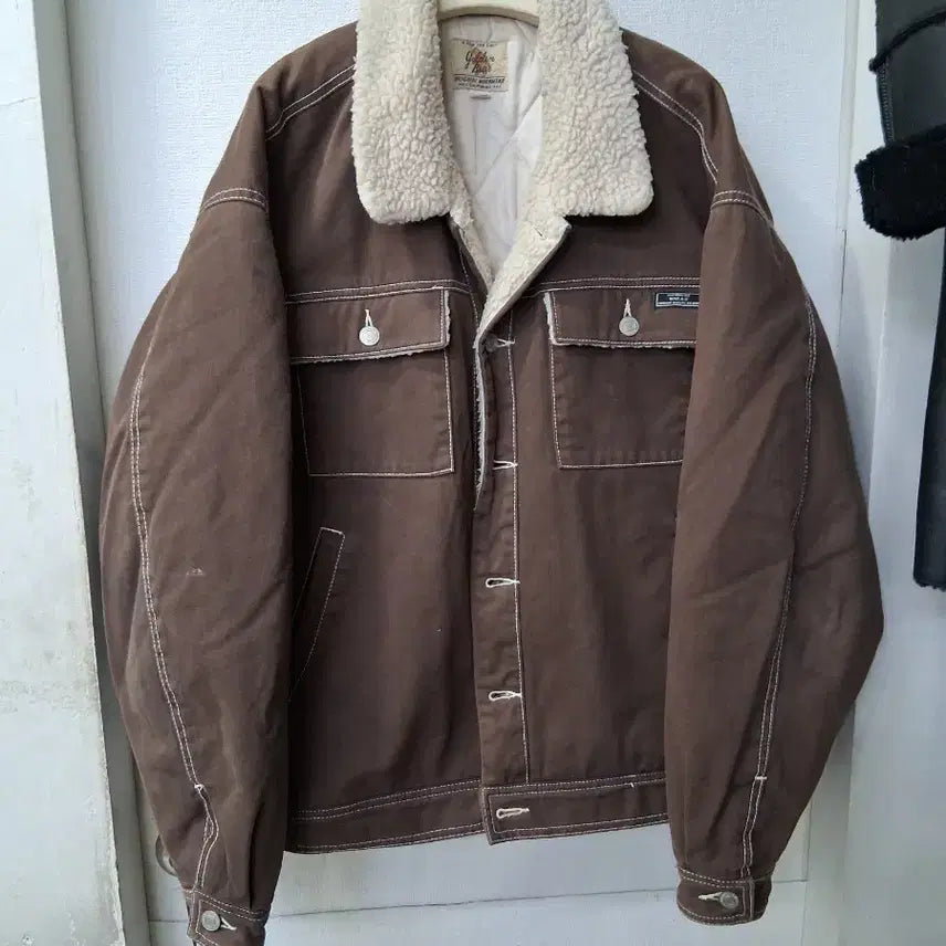 [BUNJANG] Who AU Shearling Collar Jacket Brown L / 후 아 유 양털 카라 자켓 브라운 L