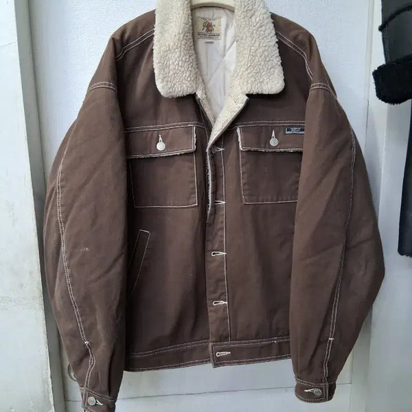 [BUNJANG] Who AU Shearling Collar Jacket Brown L / 후 아 유 양털 카라 자켓 브라운 L