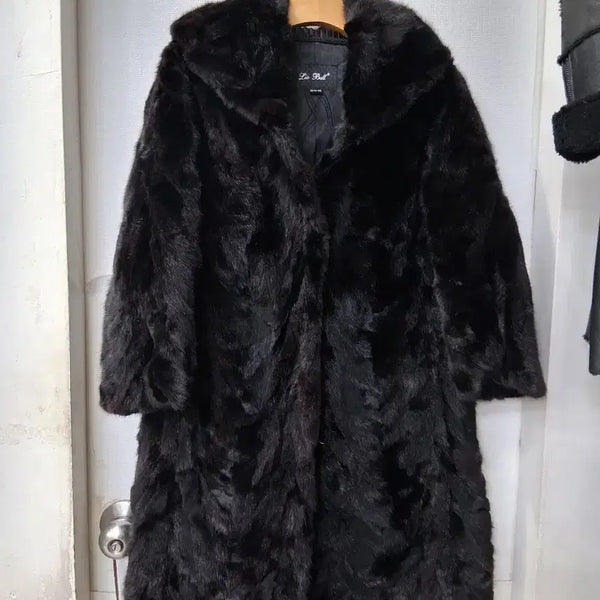 [BUNJANG] Lia Bell Natural Mink Fur Coat Black Size 66 / Lia  Bell  천연  밍크 모피 코트 블랙  66