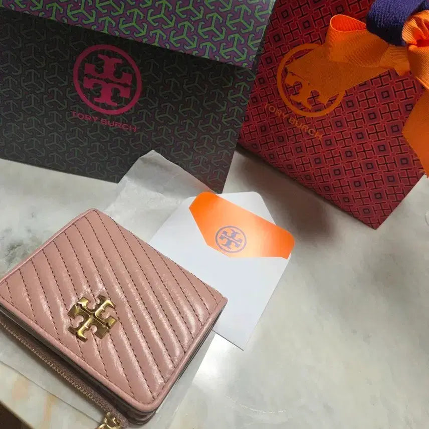 [BUNJANG] Tory Burch Quilted Wallet Pink / 토리버치 퀼팅 반지갑 핑크 미사용 새제품