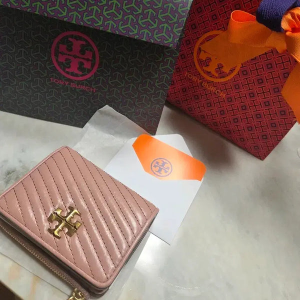 [BUNJANG] Tory Burch Quilted Wallet Pink / 토리버치 퀼팅 반지갑 핑크 미사용 새제품