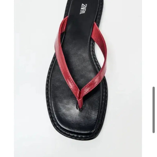 [BUNJANG] ZARA Leather Flat Sandals / 자라 레더 플랫 샌들 쪼리