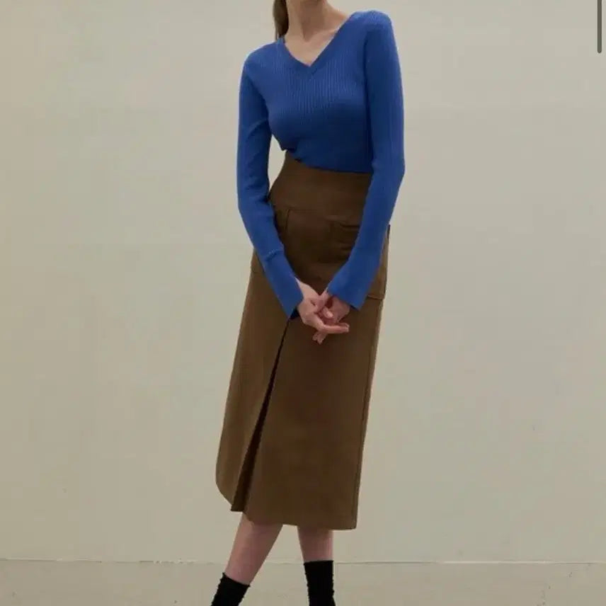 [BUNJANG] Atelier Nine Big Pocket Midi Skirt Brown S / 아틀리에 나인 빅포켓 미디 스커트 SK-4820 브라운 S