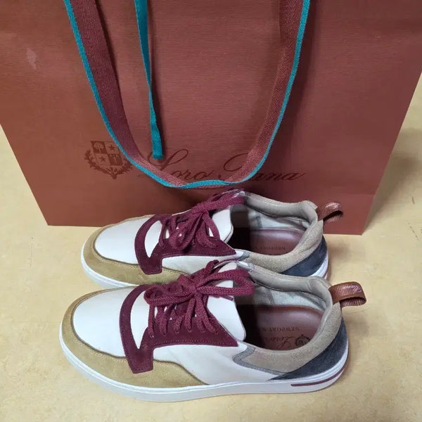 [BUNJANG] Loro Piana Newport Sneakers Ivory/Burgundy / 로로피아나 뉴포트 스니커즈 아이보리/버건디