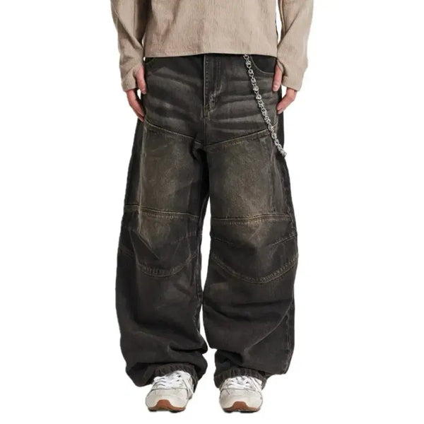[BUNJANG] KIChul Washed Biker Denim Pants Black / 기철 워시드 바이커 데님 팬츠 블랙